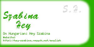 szabina hey business card